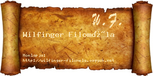 Wilfinger Filoméla névjegykártya